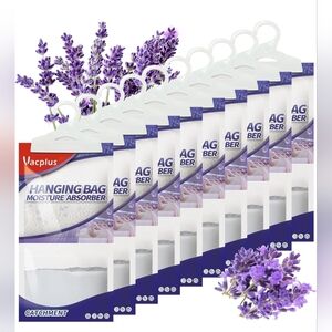 Hanging Closet Dehumidifier Bags 10 Pack 9.8oz Moisture Absorbers Lavender